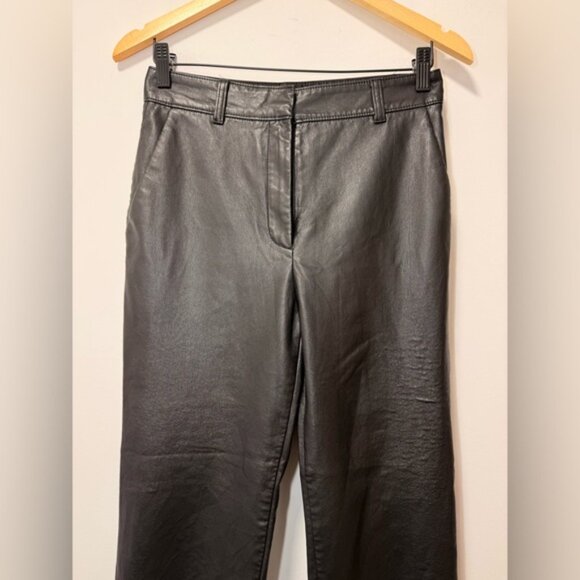 Aritzia Babaton Black Faux Leather Trousers size 6 - Picture 6 of 10